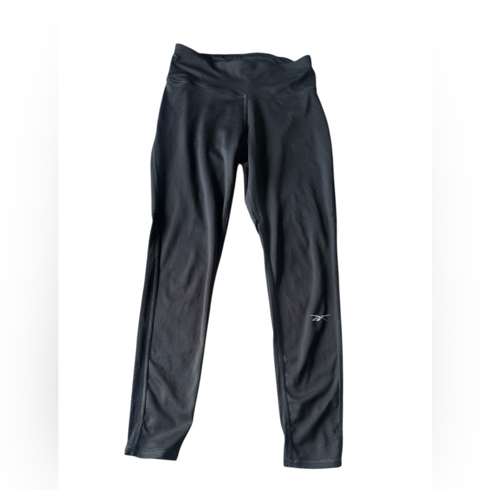 REEBOK Black Running Essential Mesh Panel Leggings Sz S